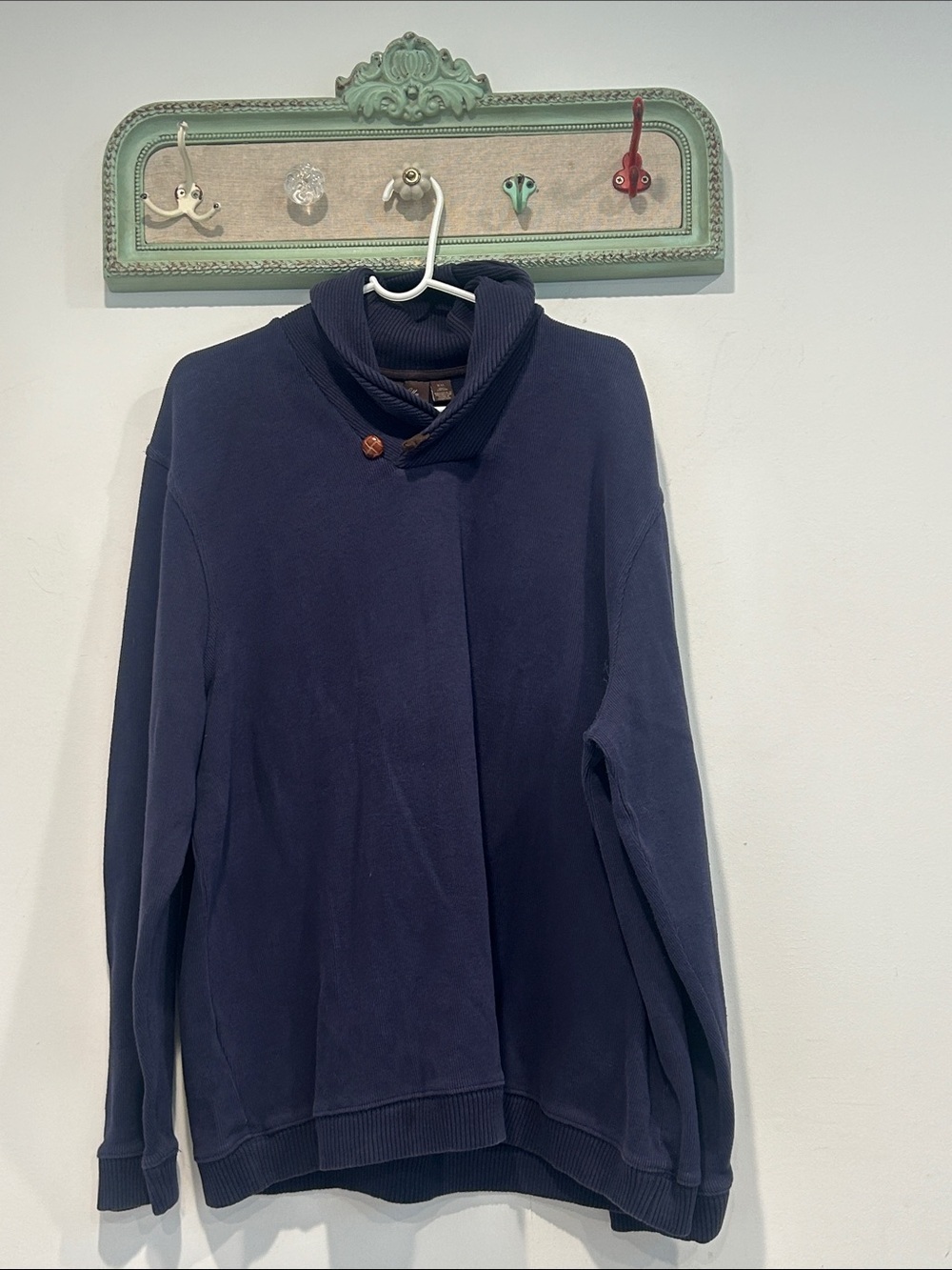 Tasso Elba Men's V-Neck cotton Sweater pullover top Navy Blue men’s xxl big Tall